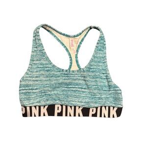 PINK Victoria's Secret Blue and Black Sports Bra
